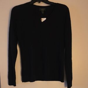 Charter Club Cashmere Black V-Neck Sweater